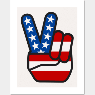 Stars and Stripes Peace Sign Posters and Art